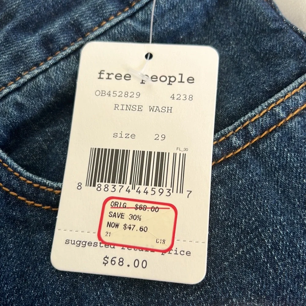 Free People Dark Blue Denim Jean Shorts
